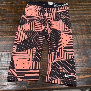 Nike Pro Black and Pink Patterned Leggings